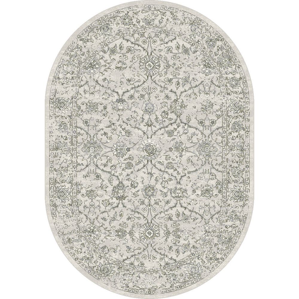 Dynamic Rugs 57136-9696 Ancient Garden 6.7 Ft. X 9.6 Ft. Oval Rug in Silver/Grey